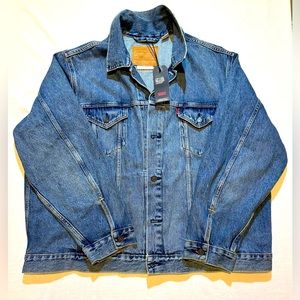 Levis Premium Vintage Fit Relaxed Mens XXL Denim Jean Trucker Jacket NWT